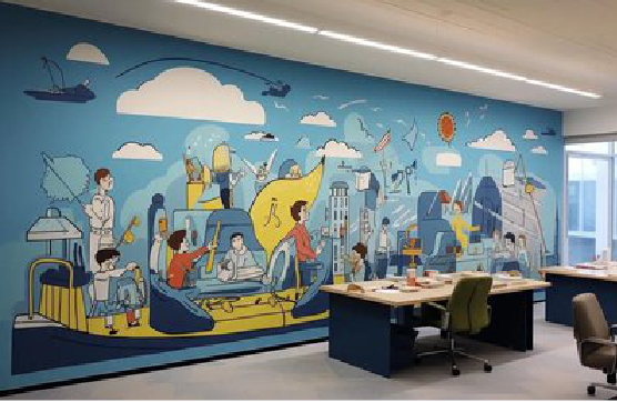 马鞍山办公室墙绘的特点。